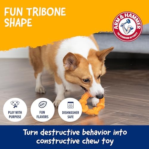 Arm & Hammer Nubbies Rubber Ring Dog Dental Chew Toy, Peanut Butter