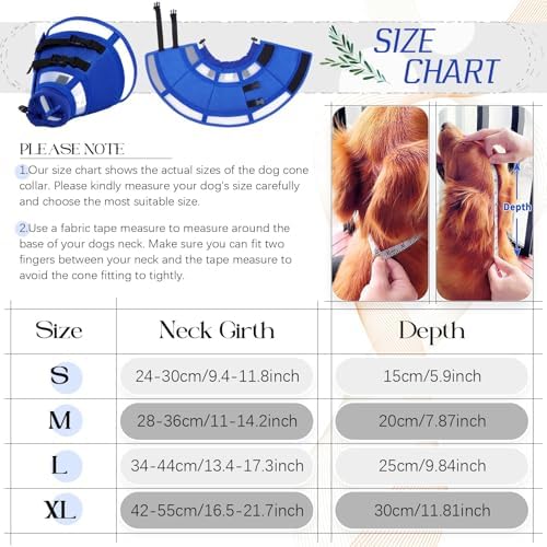 Soft Fold-Over Anti-Lick Dog Cone, Comfortable E-Collar for Large Dogs