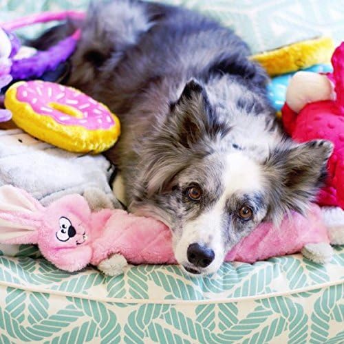 ZippyPaws Jigglerz - Dog Squeaky Toys to Keep Them Busy, Funny Animal Plush for Small, Medium, & Large Dogs, Cute Stuffed Puppy Toy, Pet Product, Gift for All Breeds, Interactive Squeaker - Bunny