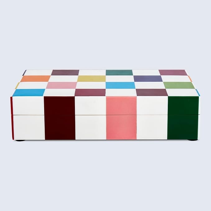 Handicrafts Home Decorative Storage Box 10x6 – Remote Organizer Box with Lid, Modern Decorative Keepsake Box, Boho Shelf Décor, Memory Box for Photos or Letters, Decorative Box for Table Décor