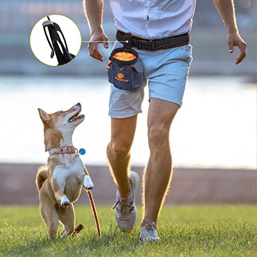 AMZNOVA Dog Treat Pouch Treatnow Dog Treat Bag, 3 Cups, Heather Navy