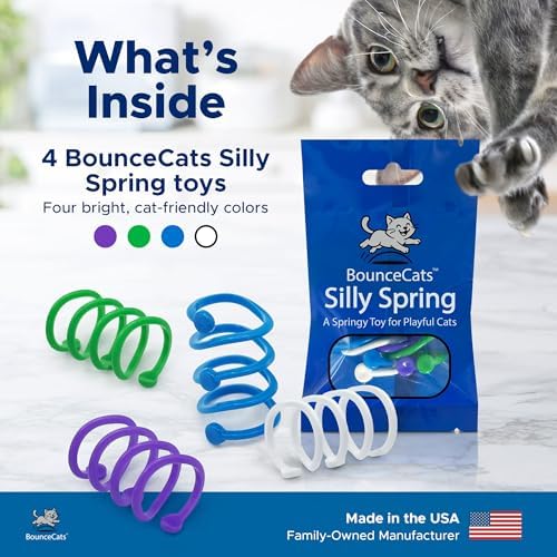 Cat Spring Toys, Family Made in the USA, Set of 4