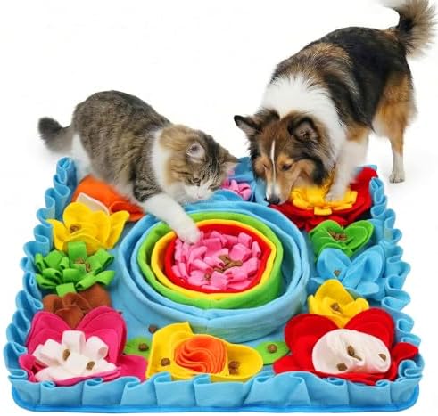 Upgraded Snuffle Mat for Dogs, 19.7''x19.7'' Interactive Feed Game for Boredom, Felt Wool Dog Feeding Mats for Small/Medium/Large Dogs, Encourages Natural Foraging Skills and Stress Relief
