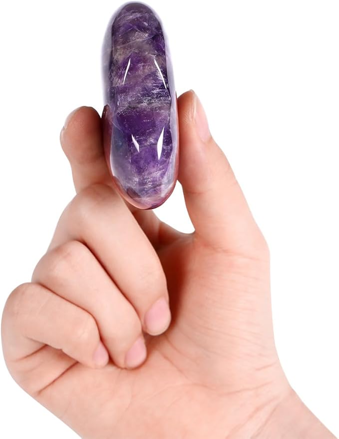 MAIBAOTA 60 mm Amethyst Crystal Rock Large Heart Stone Healing Crystals Gifts for Women Natural Reiki Gemstone Polished Heart Shaped Rocks Meditation