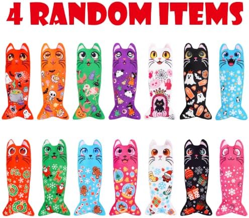 Halloween Christmas Cat Catnip Toys for Indoor Cats Random 4 Pcs