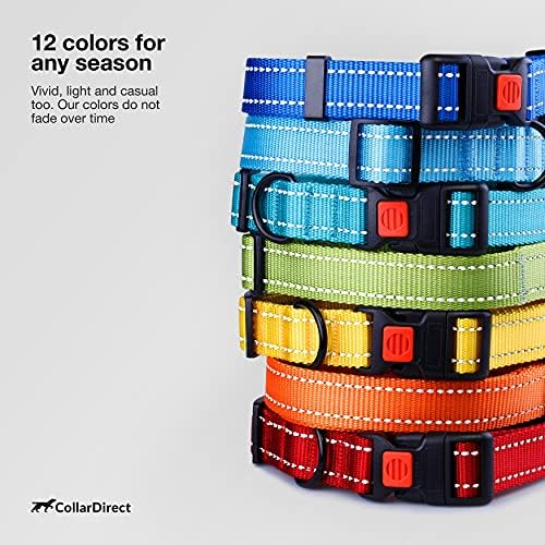 Reflective Dog Collar, Quick-Release Buckle (Orange, 14-18 Inch)