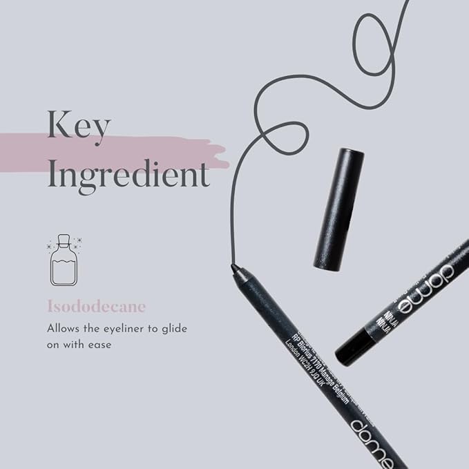 dome BEAUTY Black Gel Eye Liner Pencil - Black Eyeliner Gel for Precise Application, Long-Lasting, Smudge-Proof, Clean Beauty, Smooth Formula, Vegan, Ninja Black Eyeliner Pencil 0.05oz