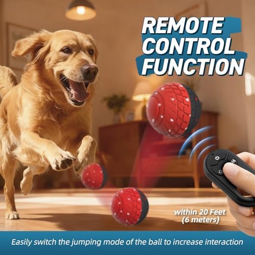 HETOO Smart Interactive Dog Ball, Remote Control Moving Dog Toys, 3.2 Inch