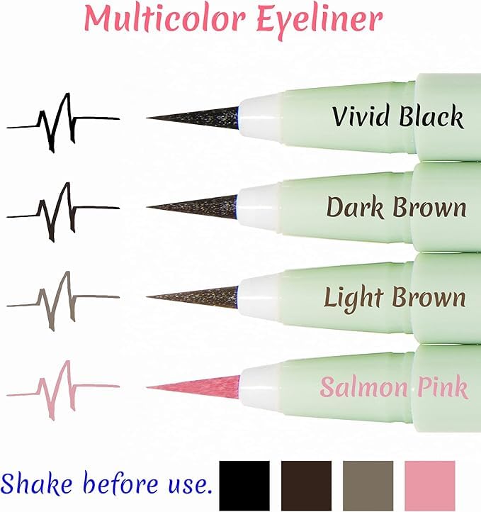 Merrymonde Super Twim Long Lasting Eyeliner - Vegan Easy Ultra-Fine Felt Tip Pen Liquid, Korean, Kbeauty Waterproof Mechanical Multicolor Eye Liner Makeup (02 Dark Brown)