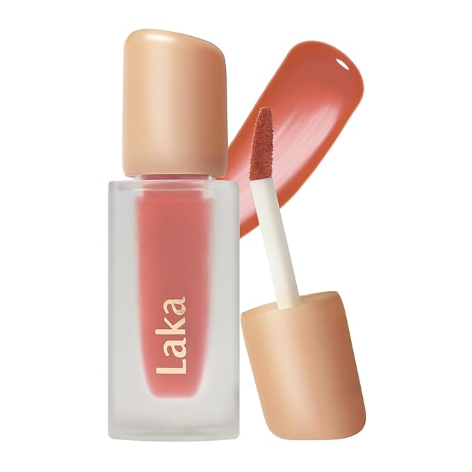 Laka Fruity Glam Tint, 4.5g/0.15oz, Glowing Lip Stain with Wide Color Spectrum, Hydrating & Lightweight Texture, Buildable Color, Non-Sticky, Vegan, K-Beauty (#138 Parfait)
