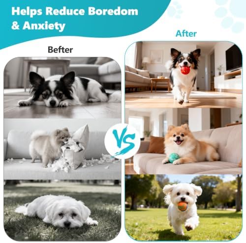Squeaky Dog Balls, 4 Pack Soft Latex Small Dog Toys for Puppies Small Breeds, 2.0" Interactive Bouncy Fetch & Chew Toys for Puppy Training and Playing