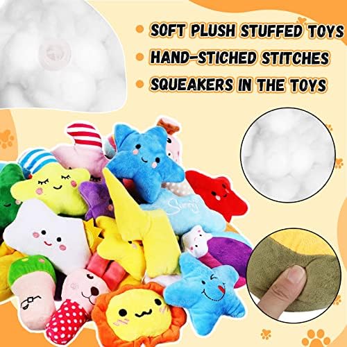 Hungdao 80 Pcs Dog Toys Bulk for Small Dog, Plush Squeaky Chew Toys