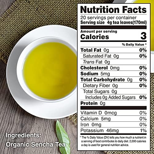 YAMASAN KYOTO UJI Sencha Green Tea Loose Leaf, JAS Certified Organic Japanese Tea from Uji, Kyoto, 80g Bag, Sencha Tea, Loose Leaf