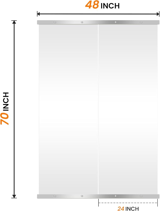 Home Gym Mirror for Wall, 70x24x2PCS Frameless Full Length Mirror, Silver | HD Shatterproof Glass, Easy Wall Mount, Large Body Mirrors for Home Gym, Workout, Bedroom, Garage