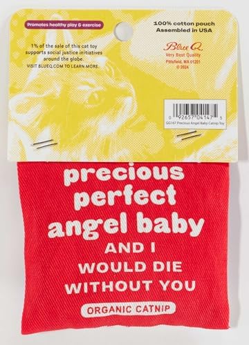 Blue Q Catnip - Cute Cat Toys for Biting w/Funny Graphics - Precious Angel