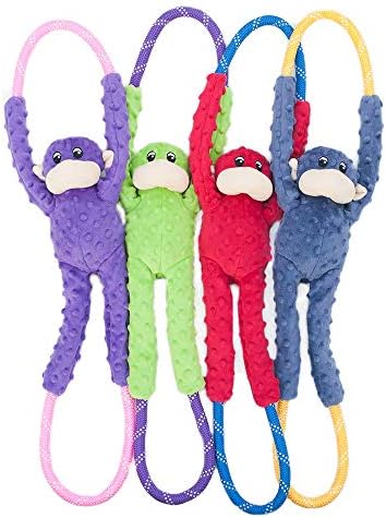 ZippyPaws RopeTugz Durable Dog Pull Rope Toy - Red Monkey