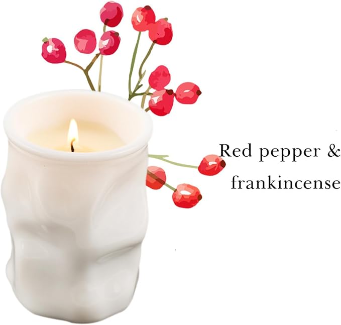 Scented Candle Chakra Ceramic Cup Shape,300G Aroma Soy Wax Greek Aesthetic Prayer Decorative Candle for Table Photo Prop,Prefect Gift for Meditation Stress Relief Mood Boosting Bath Yoga