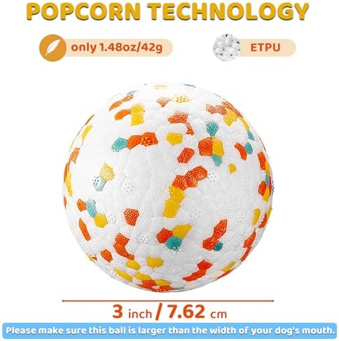 Dog Balls, Indestructible Dog Toy Ball for Aggressive Chewers, Durable High Elasticity Interactive Ball for Training Dog Catch and Fetch, Large Medium Small Dog and Puppies(3in, 2pcs)