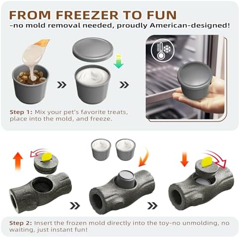 Big Dog Toys for Large Dogs and Aggressive Chewers,Toys for Refillable Frozen Dog Treat Molds,Coffee Wood Dog Chew Toys,Dog Licking Toy to Keep Them Busy,Dog Treat Jar,Dog Gifts