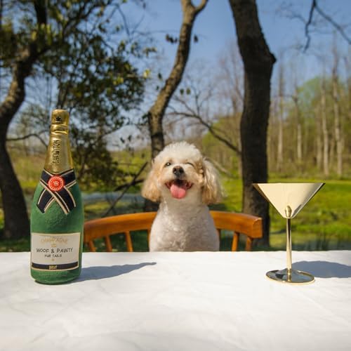 CHEWFFON Dog Toy, Interactive Champagne Shape Squeaky Toy for Boredom