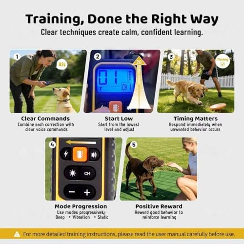 Waterproof Dog Training Collar with Remote, 3 Modes, 3300FT