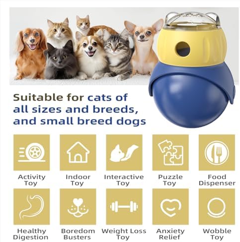 Cat Treat Dispenser Toy Tumbler Dog Slow Food Feeder Ball Interactive Toy