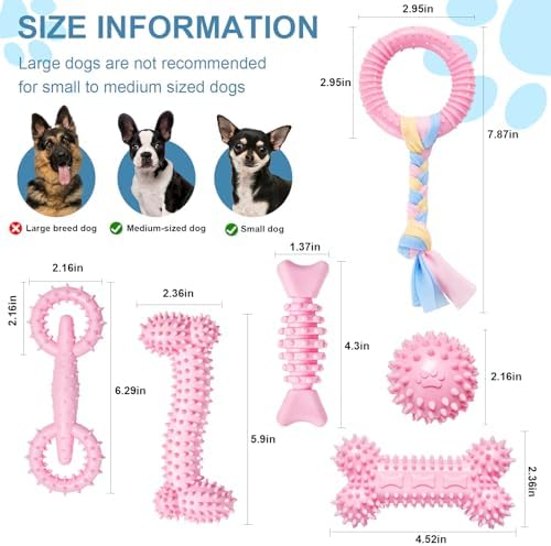 6 Pack Dog Chew Toys for Puppy Cute Dog Toys Puppy Dog Toys for Teething