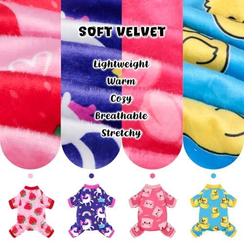 4 Pack Dog Pajamas Soft Lightweight Dog Recovery Suit Onesie Clothes for Small Medium Large Female Pet Boys Girls Dogs Cats