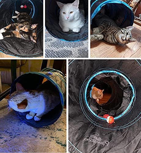 Pawaboo Cat Tunnel Tube S-Shaped, 25x97cm, Blue