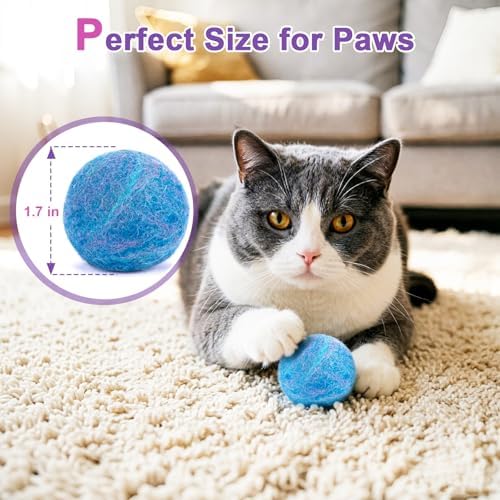 Retro Shaw Catnip Toys Balls with Bell Inside, Wool Yarn Cat Balls, 6 Pack