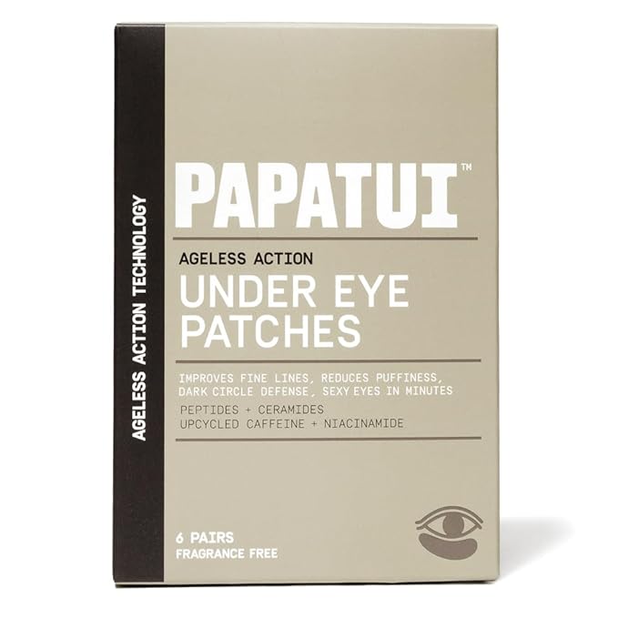 PAPATUI by Dwayne Johnson Fast-Acting Under Eye Patches for Men | Ageless Action to Reduce Puffiness, Dark Circles and Fine Lines | Made with Niacinamide, Hyaluronic Acid, Caffeine | 6ct