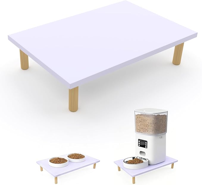 Elevated Cat Food Stand, Raised Pet Feeding Table for Cats and Dogs | Compatible with Most Bowls & Automatic Feeders, Elevated Cat Feeding Station, Cat Feeder Stand, Solid Wood, Healthy Posture