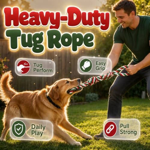 Heavy Duty Dog Rope Toys, Thick Braided Tug Toy for Small Medium Large Dogs (Mixed Colors, Small)