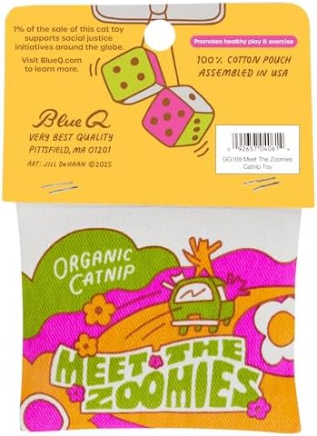 Blue Q Catnip - Cute Cat Toys for Biting w/Funny Graphics - The Zoomies