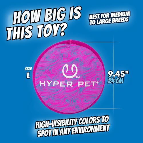 Hyper Pet Flippy Flopper Flying Disc Soft Dog Toy, 9 Inches, Purple Swirl