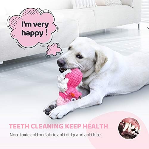 IOKHEIRA Indestructible Dog Squeaky Toys for Large Aggressive Chewers, Stuffed Animals with Cotton Material and Crinkle Paper, Durable Chewing Toys