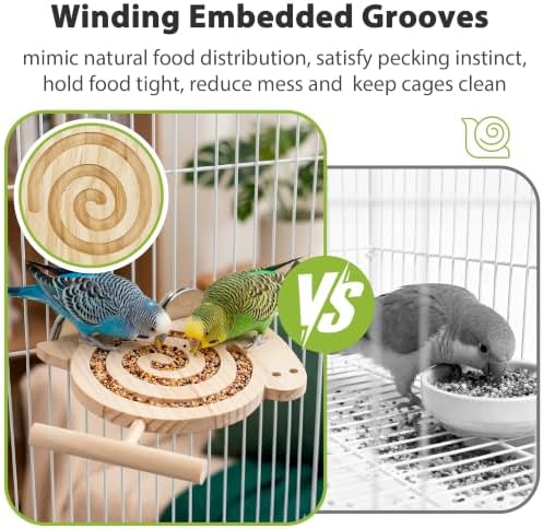 Bird Foraging Toys with Perch, for Novice/Older/Slow-Learning Birds