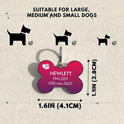 QR Code Dog Tag -On Pet ID Name Tag for Dogs, Cats & Horses – Custom Personalized Noiseless Tag with Jingle-Free Fit & Online Profile Display