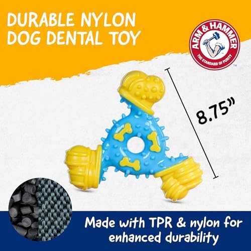 Arm & Hammer Nubbies TriBone Dental Dog Chew Toy, Peanut Butter, 24-Pk