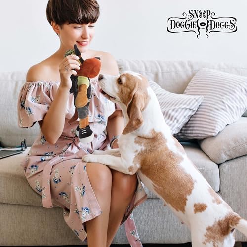 Snoop Doggie Dogs Plush Squeaky Dog Toy– Soft Interactive Chew Toy for