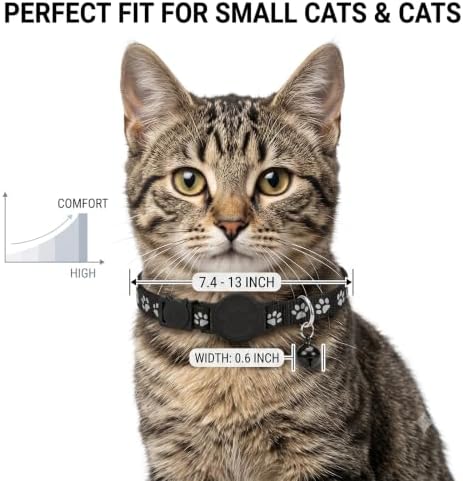 Cat Tracker with QR Code GPS Collar for Cats Electronic Pet Locator Waterproof Compatible with Apple Find My Advanced Tracking Solution Smart Collar Ideal for Small to Large Cats No Monthly Fee