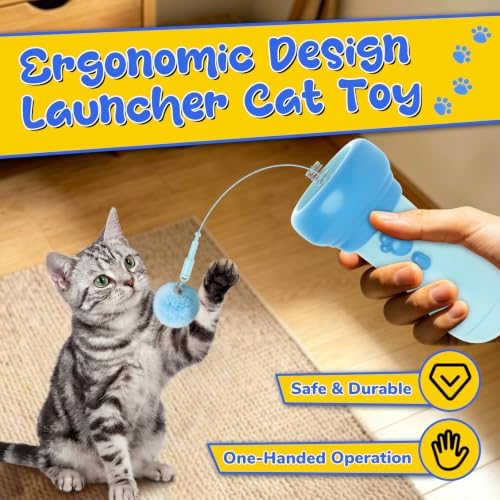 Interactive Cat Toy for Indoor with Launcher Ball One-Click Recycling
