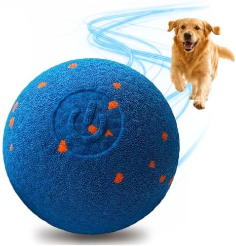Smart E-TPU Interactive Dog Ball, Automatic Moving & Vibrating Dog Toy, Rechargeable Self Moving Dog Ball with 2 Play Modes, Durable Chew Toy for Medium Large Dogs