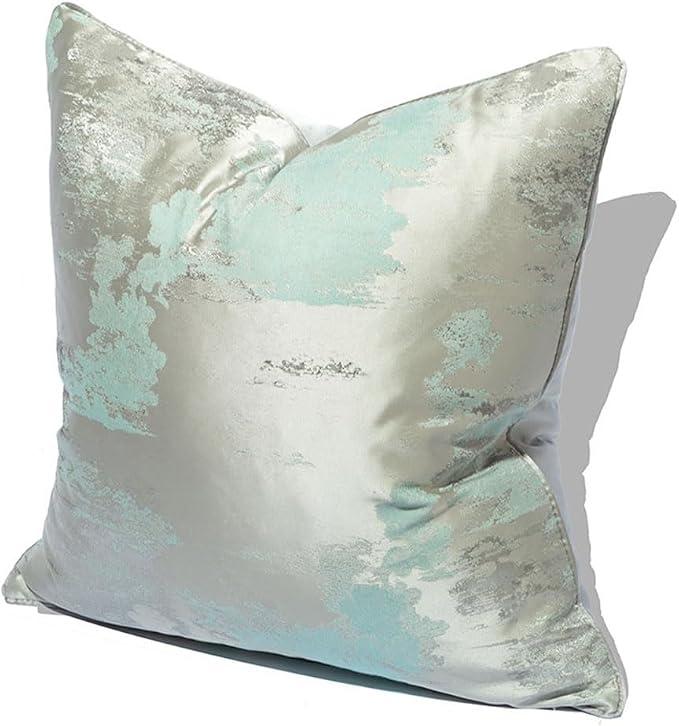 vctops Abstract Decorative Luxurious Throw Pillow Covers Jacquard Square Cushion Cases Pillowcase for Bed Sofa Couch Chair Car Home Decor (Light Blue,20"x20")
