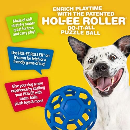 JW Pet HOL-ee Roller, Natural Rubber, Small 3in, Colors May Vary