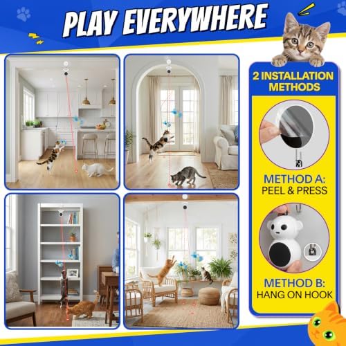 Interactive Cat Toys with Automatic Feather Flying Bird for Bored Adult Cat
