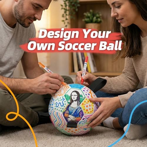 HETOO Paint Your Own Soccer Ball, Art Craft DIY Kit for Dog Party Birthday