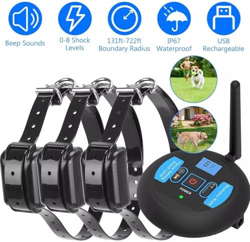 Wireless Dog Fence, Rechargeable Waterproof Shock Collar - Electric Pet Fence for Stubborn Dogs - Safe Effective No Randomly Over Correction - Boundary Fence System for All Dogs,for1dog