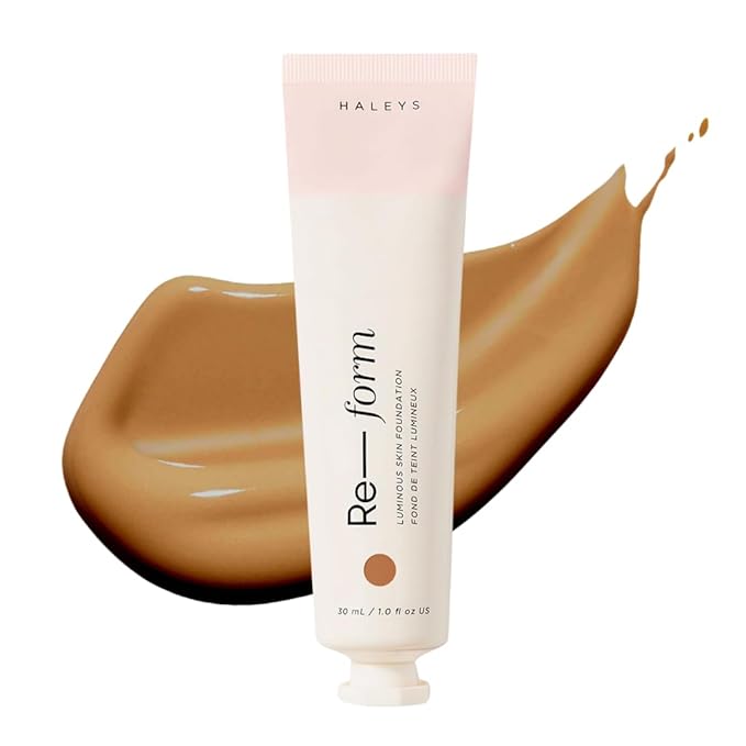 HALEYS Re-form Luminous Skin Foundation, VEGAN + CRUELTY-FREE, Blurs, Conceals, Blendable, Buildable Med-to-Full Coverage, Weightless, Oil-free, All-Day Wear, Hyaluronic Acid, All skin types (7.0)
