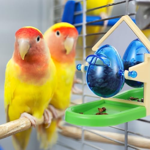 balacoo Parrot Food Leakage Toy Bird Seed Dispenser Toy for Foraging Training Bird Treat Dispenser Lightweight Feeders for Cockatiel Budgie Parakeet 3.85 X 3.14 X 3.14 in